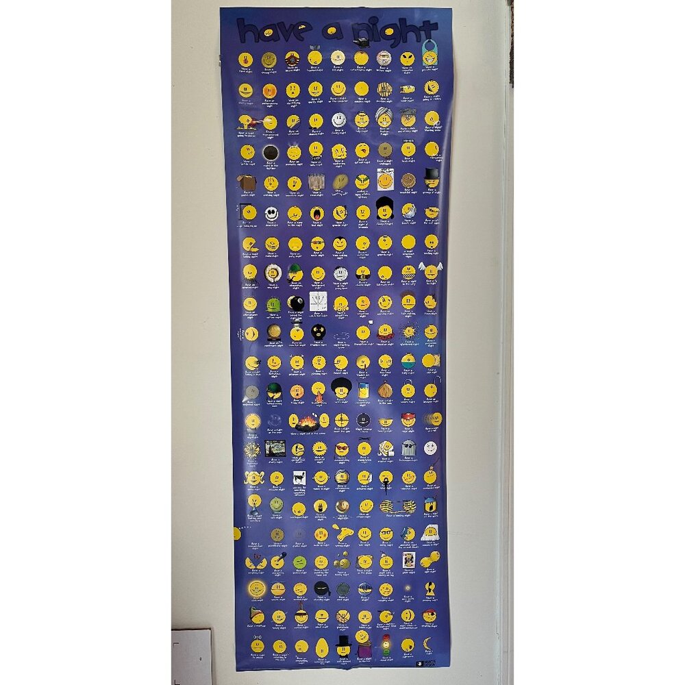 Retro Have a Night Door Poster College Collection Wall Art Smiley Faces Memes‎